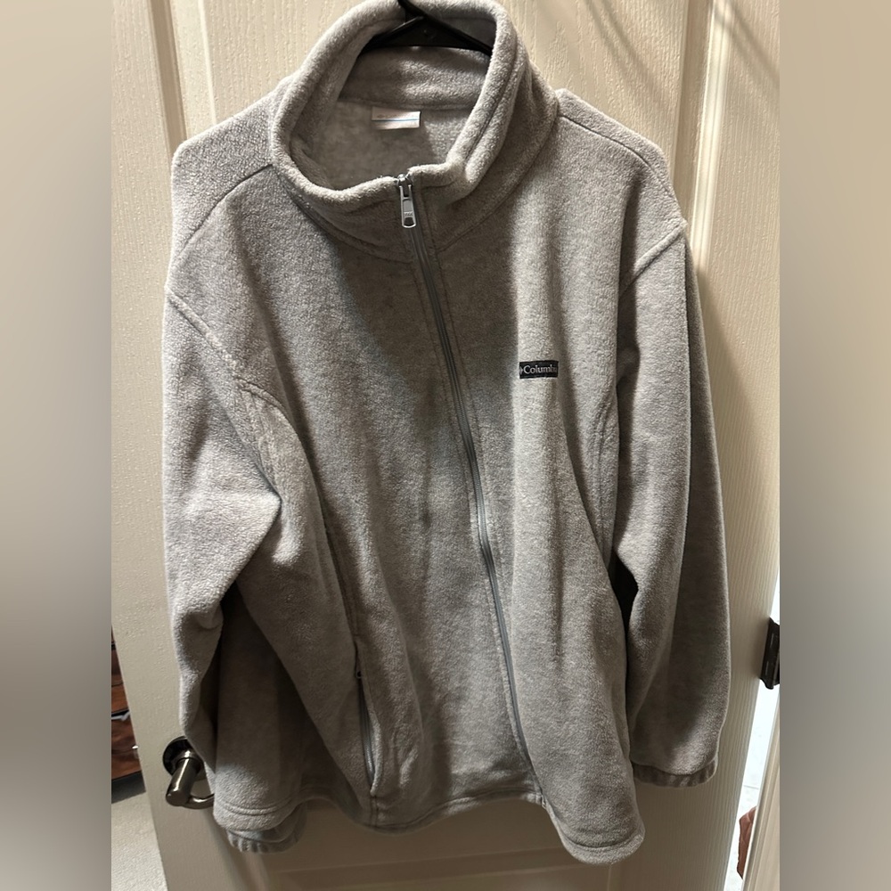 Columbia Light Gray Full-Zip Fleece Jacket